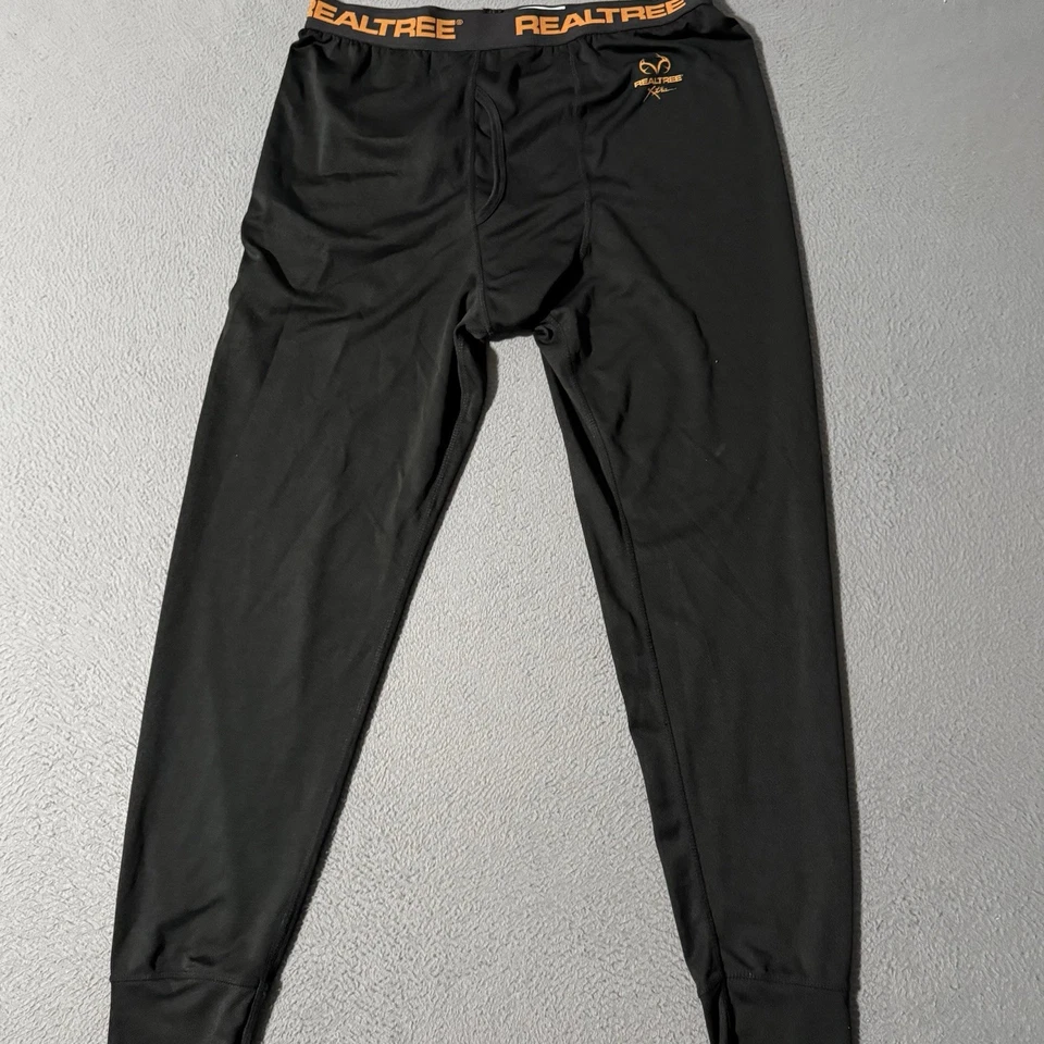 Realtree Mens Size Large Black Performance Base Layer Spandex Pants - Image 3 of 4