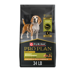 Purina Pro Plan Adult 7 Plus Chicken and Rice Formula Dog Food Senior, 34 lb