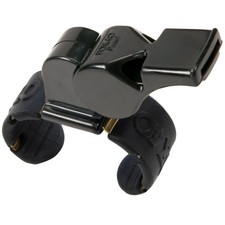 Fox 40 Pearl Official 2-Chamber Pealess Whistle w/ Fingergrip, Black