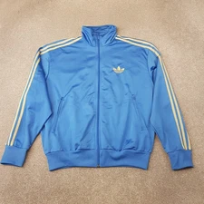 Adidas Mens Track Jacket Large Blue Gold SST Firebird Originals High Neck Retro