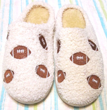 STITCHED FOOTBALL House Outdoor Slippers/Size SMALL 5-6 Adult Brand NWT