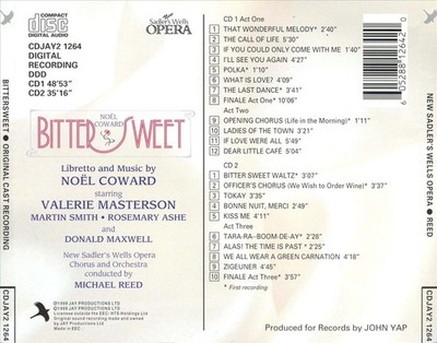 VARIOUS ARTISTS BITTERSWEET, ORIGINAL CAST RECORDING NEW CD