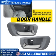 Interior Door Handle Set For 98-02 Honda Accord Rear Left Right Sedan Gray Bezel