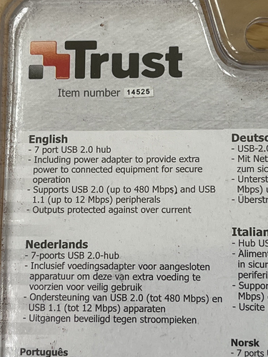 Trust 7 Ports USB 2.0 mini Hub Model HU-5770 New & Sealed - 第 4/5 張圖片