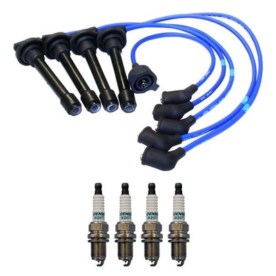 NGK Wire Set & Denso 4 Iridium TT Spark Plugs Kit for Prelude 2.2L L4 NA 93-01