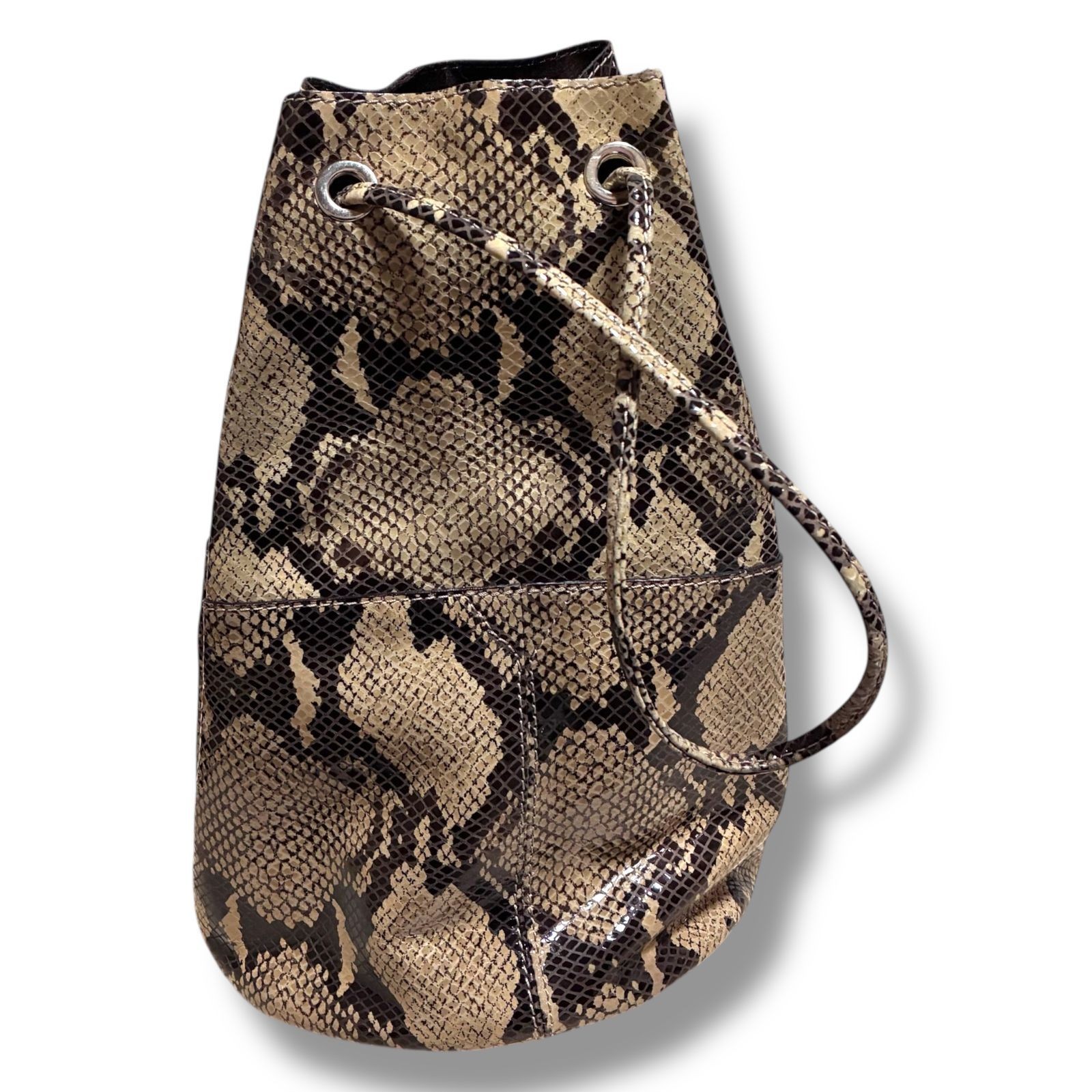 Marco Masi Python Leather Drawstring Shoulder Bag… - image 4