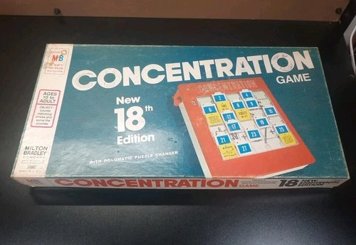 1978 VINTAGE MILTON BRADLEY CONCENTRATION GAME 18th EDITION TV PUZZLE BOARD