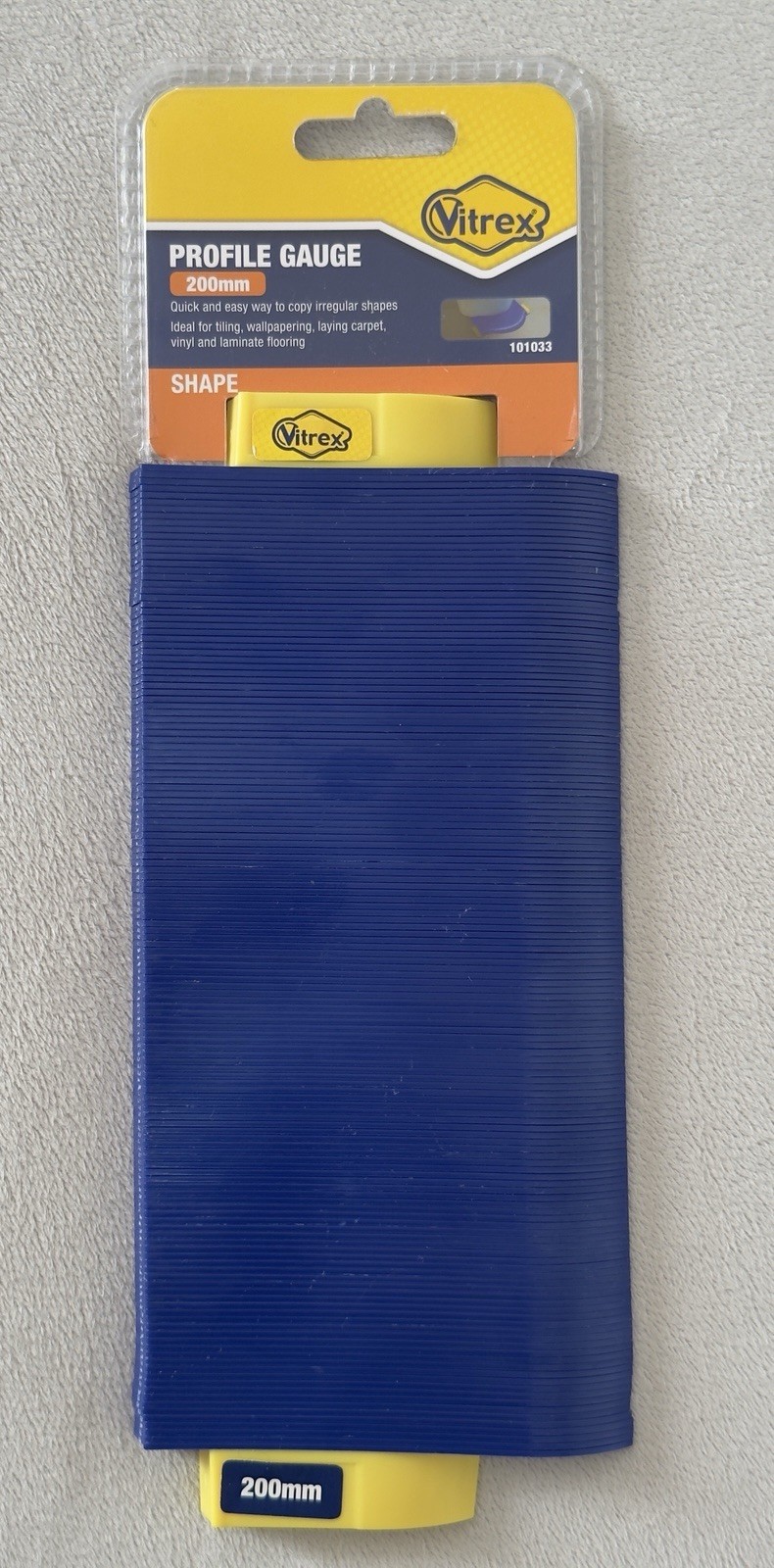 Vitrex Profile Gauge 200mm Ideal for tiling, wallpaper & flooring - 101033