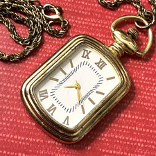 Yellow Metal Pocket Pendant Watch With Chain Works