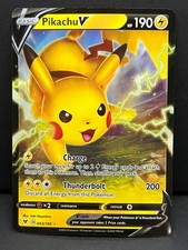 Pokemon Pikachu V 043/185 Holo V raro tensione vivida quasi come nuovo