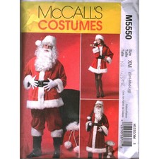 McCall's M5550 Santa Claus Mrs Claus Costume Sewing Pattern Size XM S M L