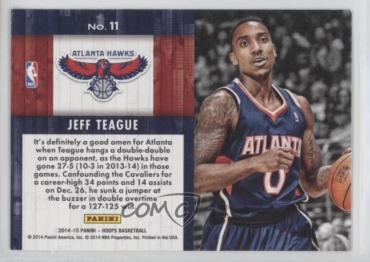 2014-15 NBA Hoops LightsCameraAction! Jeff Teague #11 - Image 2 of 2