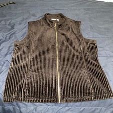 Woolrich 4201 Corduroy Black Vest Womens Size M Full Zip