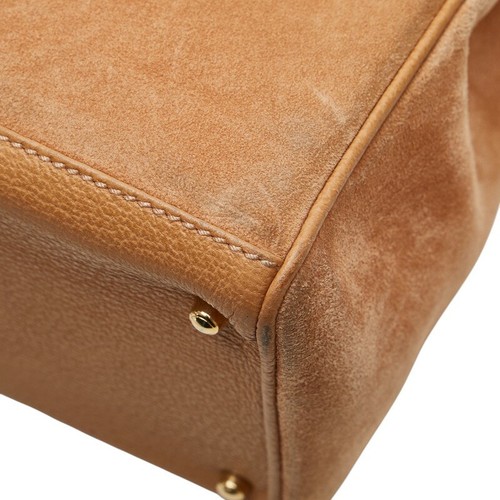 GUCCI Borsa a mano in camoscio beige vintage autentica dal Giappone - Foto 5 di 24