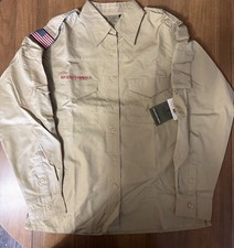 Boy Scouts Of America Tan Ladies Small Uniform Shirt Long Sleeve Pocket BSA NWT