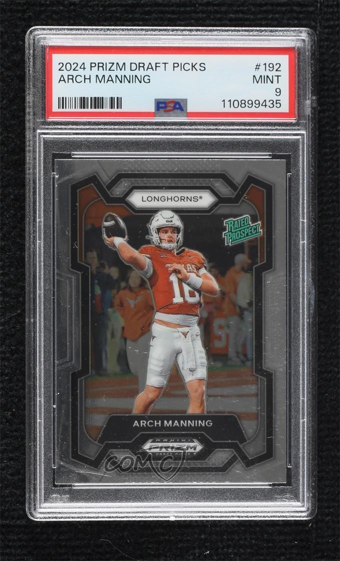 2024 Panini Prizm Draft Picks Rated Prospect Arch Manning #192 PSA 9 MINT 1i5c