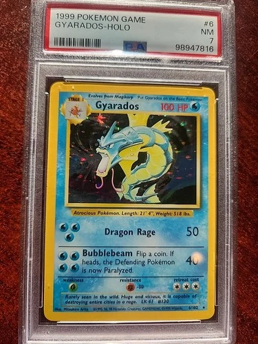 Gyarados Base Set Holo Pokemon Card WOTC Near Mint PSA 7