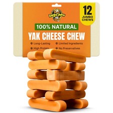5lb Jumbo Yak Cheese Chews - 12 Pcs Bulk Pack, Long-Lasting Natural Dog Treats