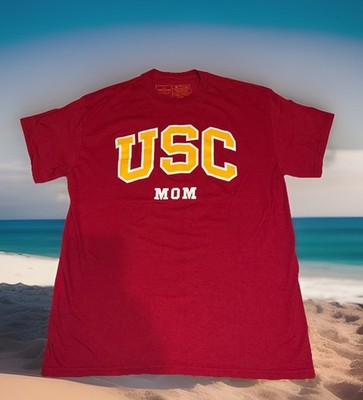 USC Trojans Football  Mom  Logo Shirt Women s Medium Red NCAA Mother Mommy New
