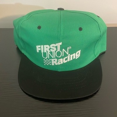 Vtg First Union Racing Snapback Hat Two-Tone Deadstock Wall Street Finance Bro