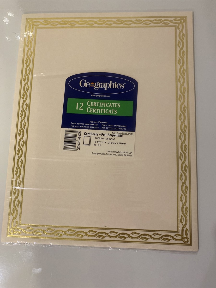 Geographics Foil Stamped Award Certificates - 8.5x11 Inch, Gold Serpentine Border, 12-Pack For Recognition & Achievements - View #5