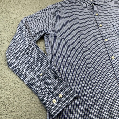 Peter Millar Shirt Men Medium Blue Performance Stretch Pocket Summer Comfort - Picture 4 of 14