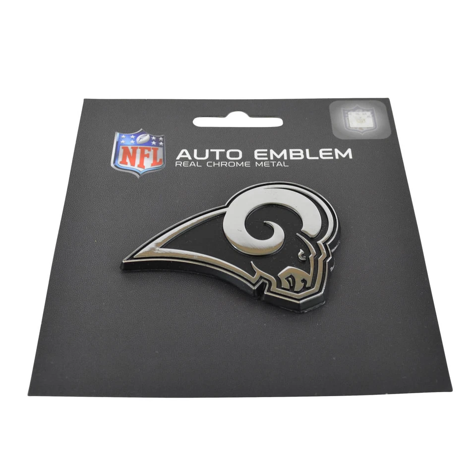 Nuevo NFL Los Angeles Rams Auto Car Truck Heavy Duty Real Cromo Metal Emblema Foto 3 de 3