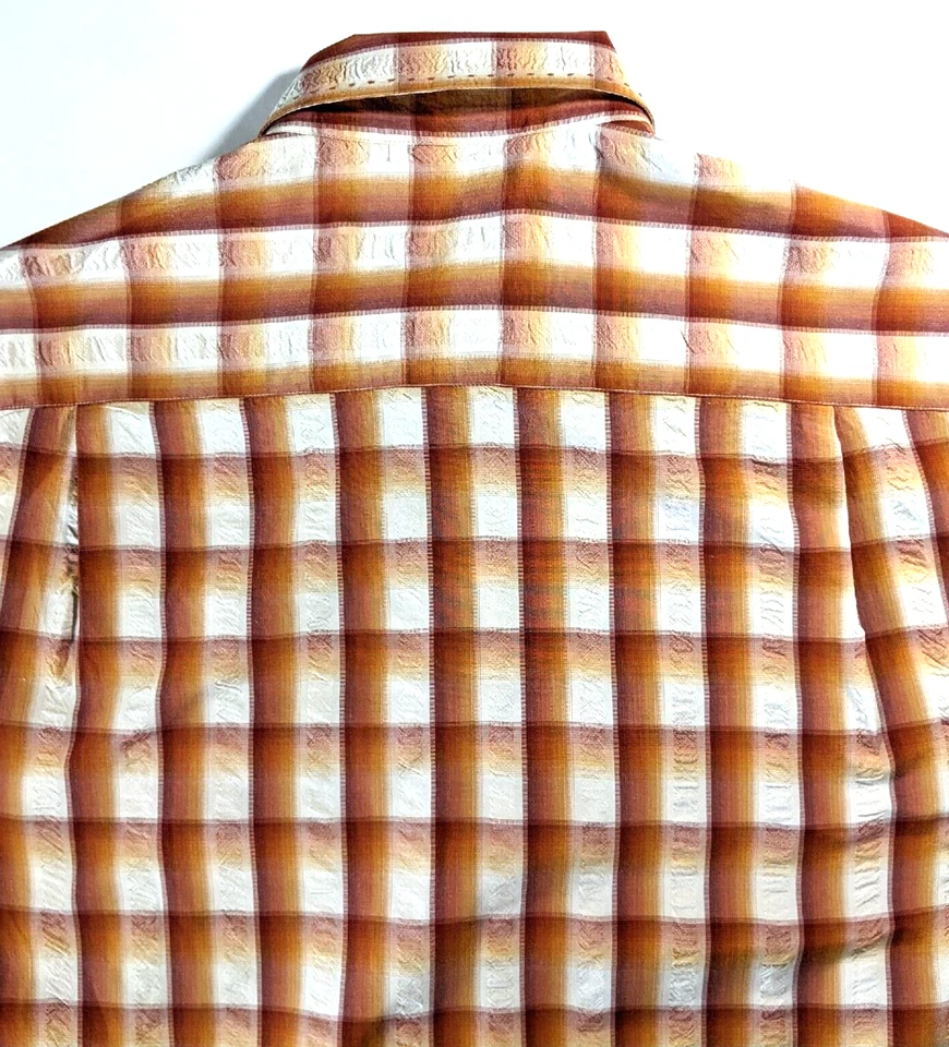 Camisa de vestir Ryan Michael Western L/S para hombre talla L seda/algodón roja naranja nueva con etiquetas Foto 4 de 4