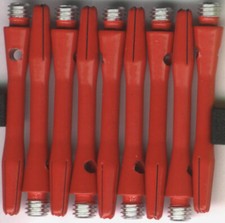 1.5in. 2ba FIRE ENGINE RED Powder Coated Aluminum Dart Shafts: 1 set of 3