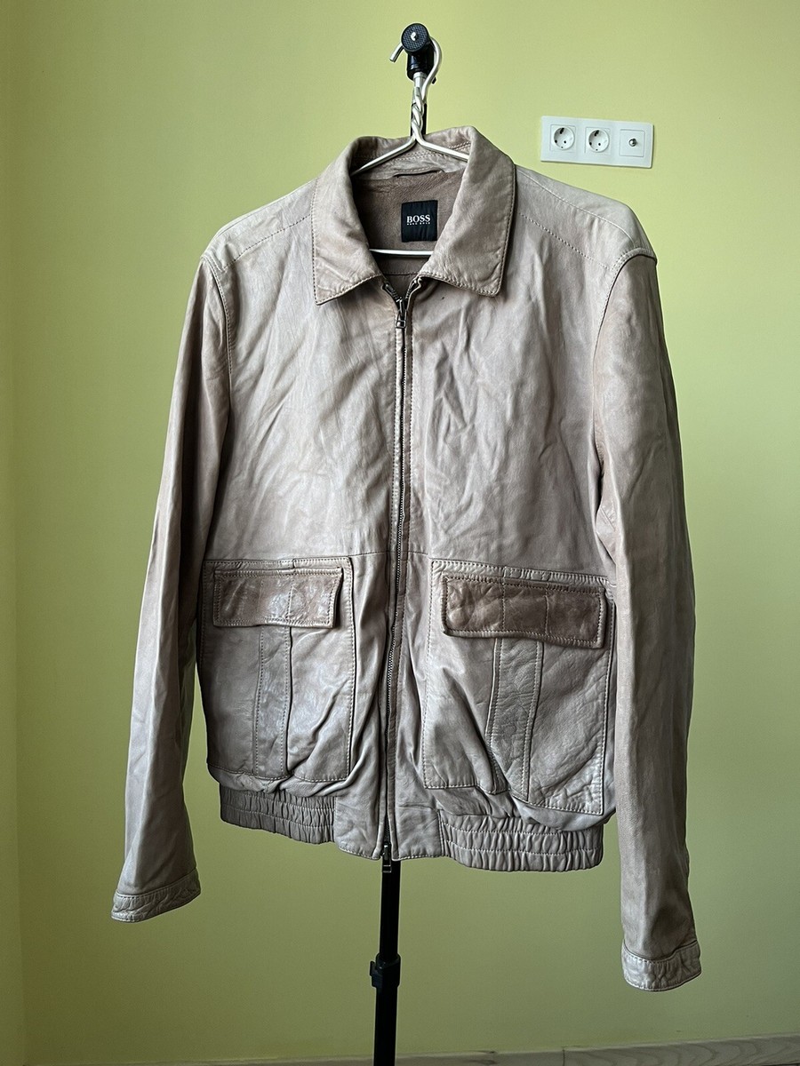 HUGO BOSS VINTAGE 100% Lamb Leather jacket men 52 R | eBay HUGO BOSS VINTAGE 100% Lamb Leather jacket men 52 R | eBay