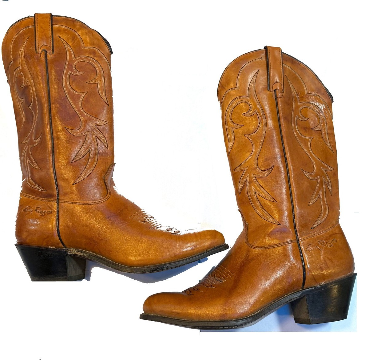 e... 5本セット 1980's Kenny Rogers Western Collection Brown Boots Size 8 1/2 D