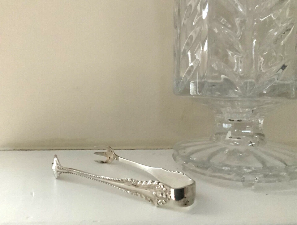"Cubo de azúcar de plata esterlina vintage de Birks Silver Co. pinzas agarrador de garras - 4""" Foto 2 de 4