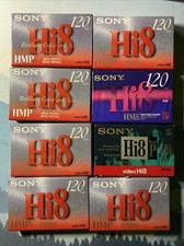 Sony Hi-8  Lot Of 7x HMP  1x HME Videocassette Tapes  New Sealed