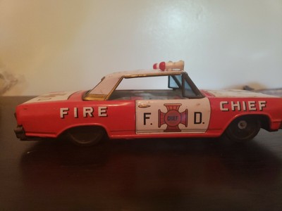 Vintage Fire Chief F D Bandai Friction Tin Toy Car A 1 Japan Rare Ebay