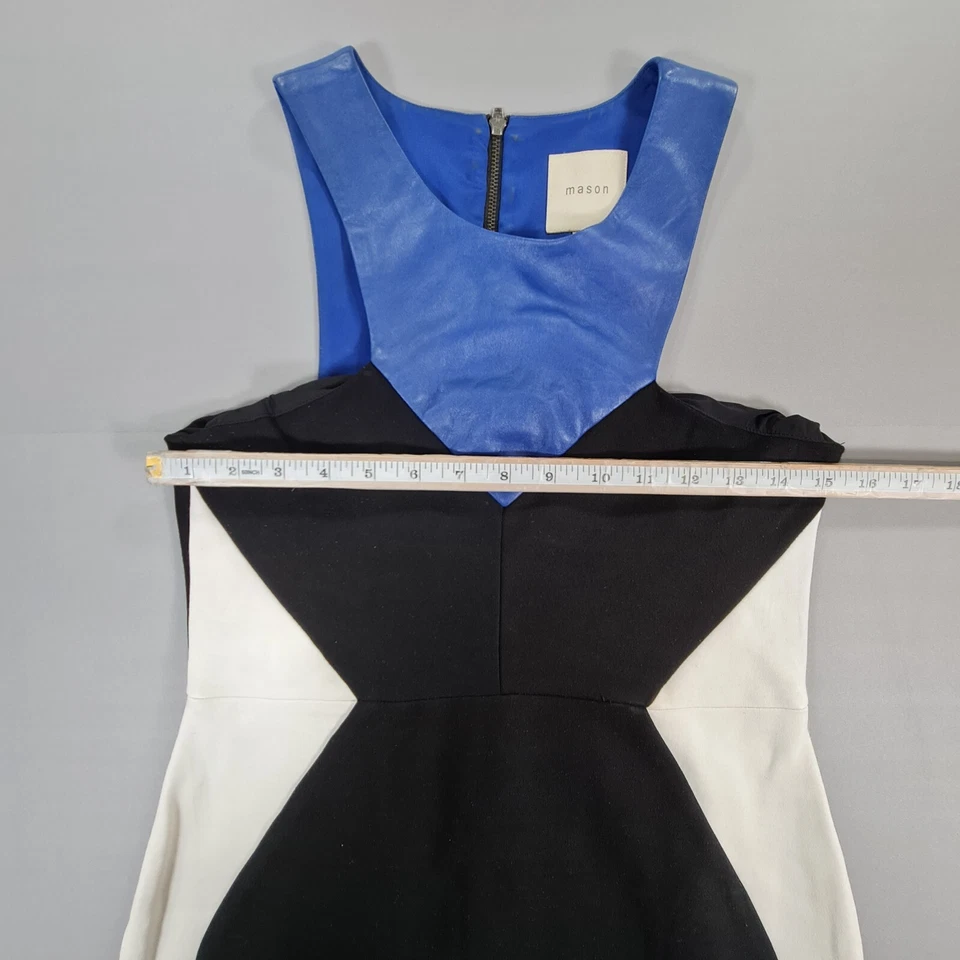 Mini Vestido para Mujer Mason by Michelle Mason Mediano Negro Azul Ponte Cuero Foto 4 de 4