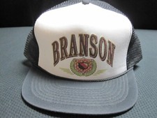 Vtg Branson Missouri Mesh Snap Back Truckers Hat Black/White  7954