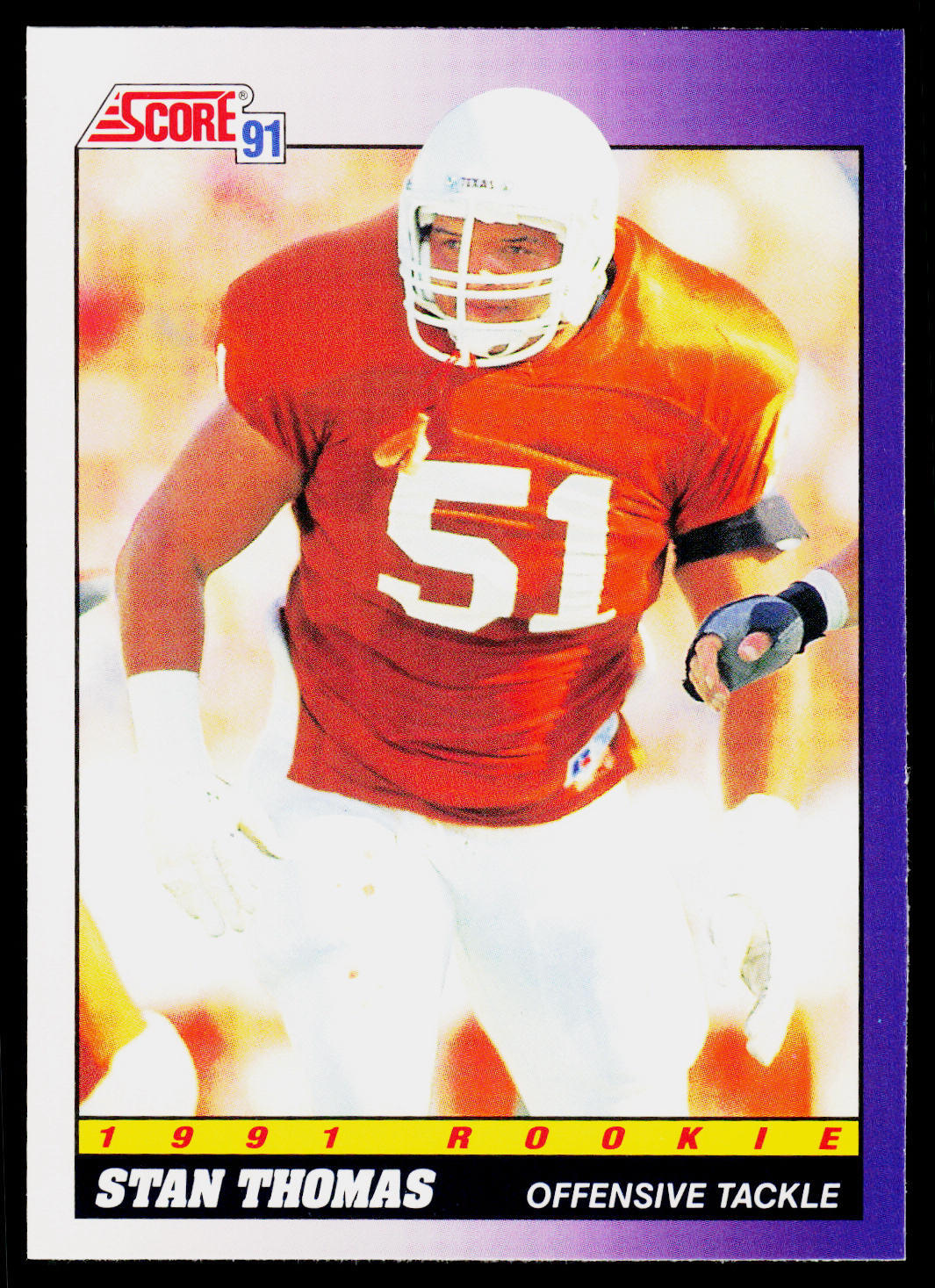 Stan Thomas, 1991 Score, #609, Texas Longhorns, RC