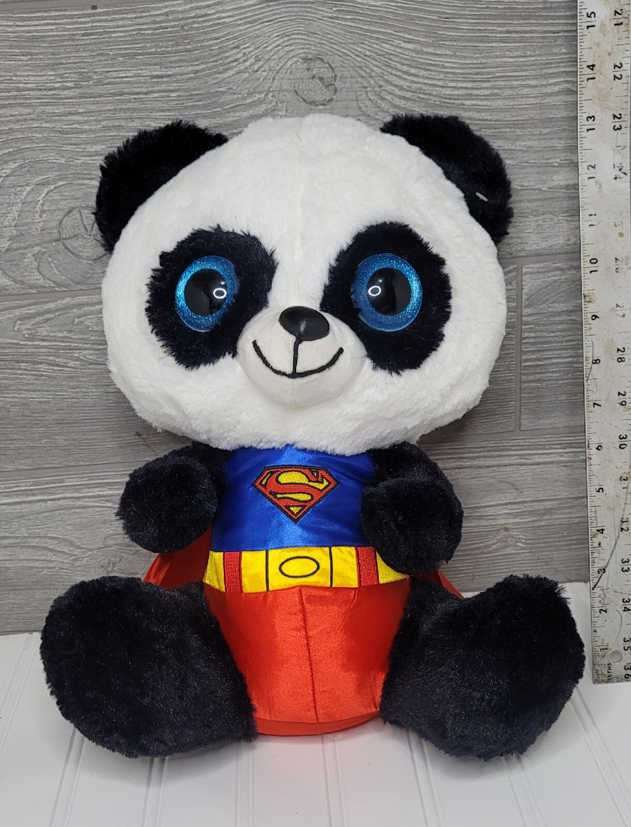 Superman Hero Panda Plush Toy Teddy Bear 17” DC Comics Exclusively