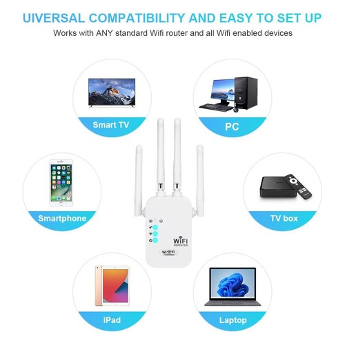 WLAN Extender Signalverstärker WiFi Repeater 1200Mbit/s WLAN Repeater Booster DE - Afbeelding 7 van 12