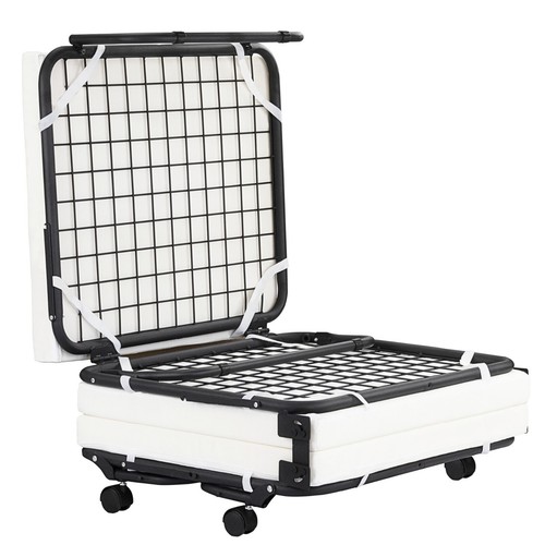 Folding Bed Guest Bed Sofa Ottoman Bed with Slip Cover and Castors - Picture 7 of 28