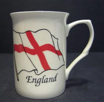 R A LAWRENCE Funny Novelty ENGLAND FLAG Fine Bone China Mug Beaker Cup