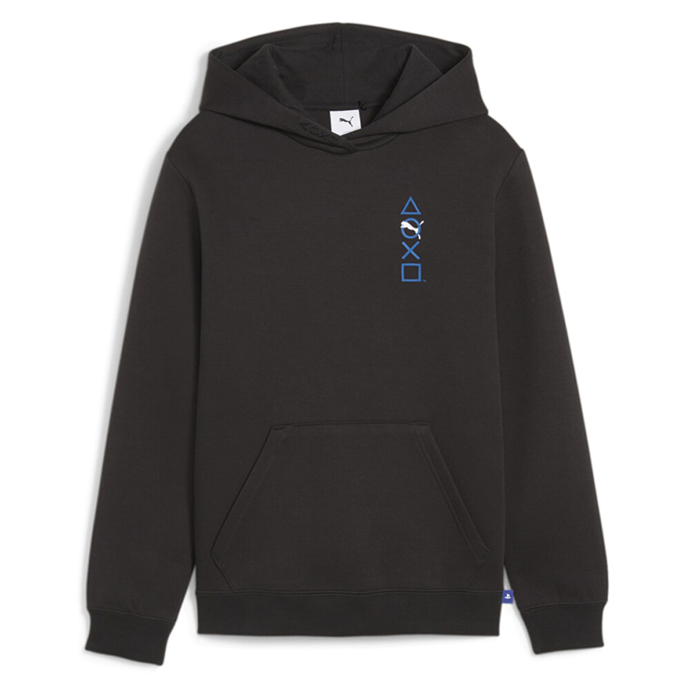 Puma Playstation X Графический пуловер с капюшоном для мальчиков, черная повседневная верхняя одежда 62486301