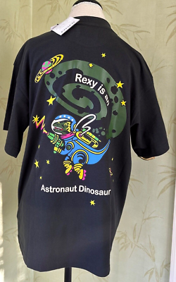 大きめ COACH コーチ Tシャツ 宇宙 レキシーRexy 恐竜 紺 XXL COACH COSMIC REXY T-SHIRT:NWT BLACK CN694 MEDIUM (see size note