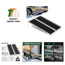 Wheelchair Ramp 4 Feet, Portable Ramps for Wheelchairs for Home, 800LBS Capac...