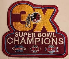 Washington Redskins 3 Times Champ NFL Embroid...