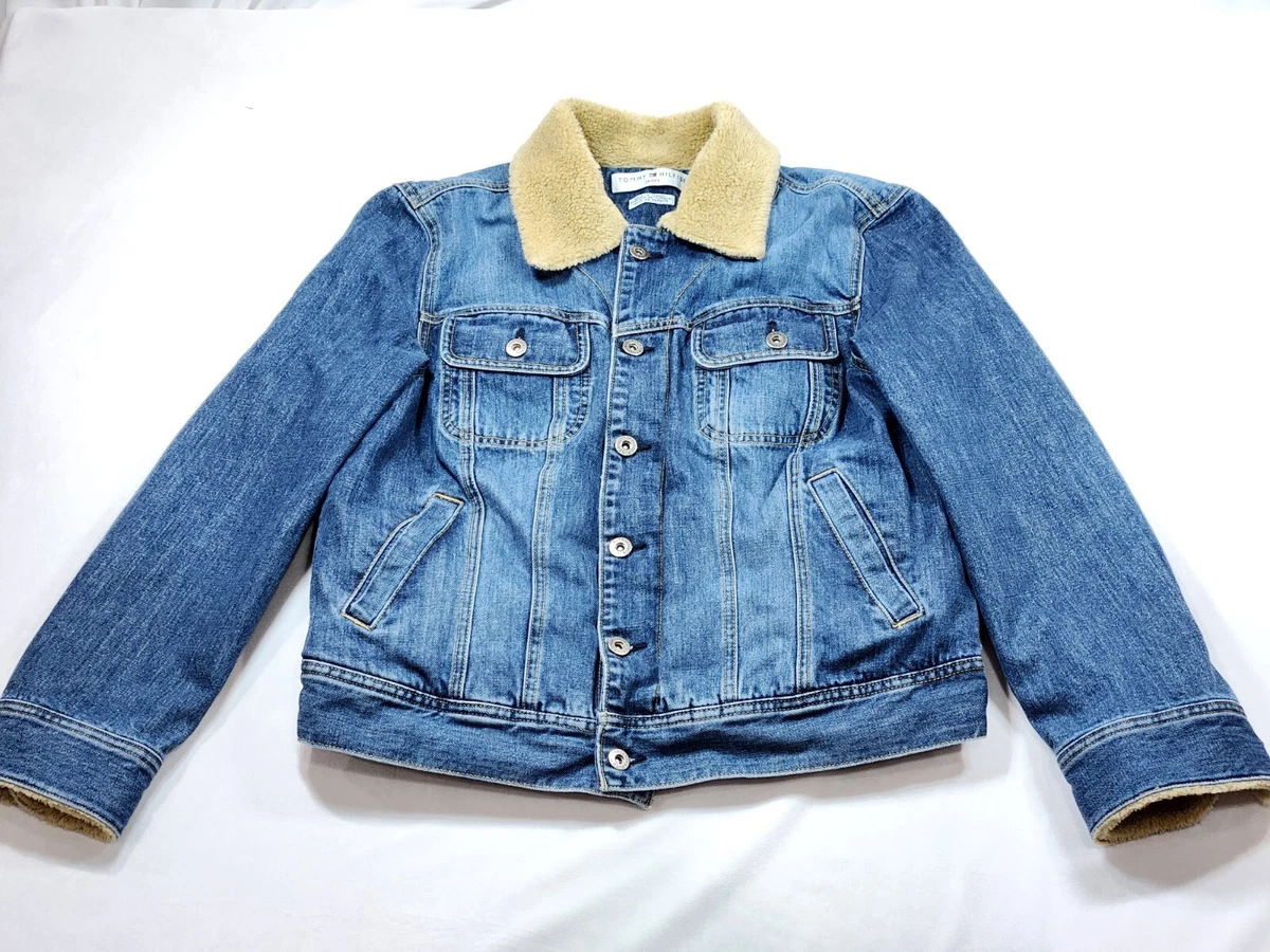 Vintage Hilfiger Denim Jean Jacket XL/XG Lined Button Up Coat Woods | eBay