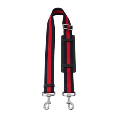 Adjustable Replacement Striped Purse Strap for Designer GG Bag with Shoulder Pad