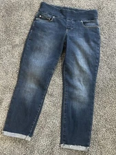 JAG Jeans Womens 10/27 Amelia Mid Rise Slim Ankle Pull On Dark Wash Cuffed