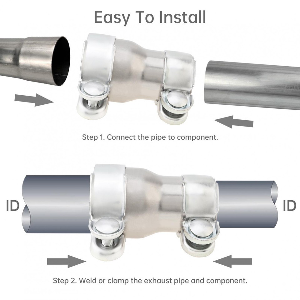 2 to 2.5 Inch Exhaust Pipe Sealing Clamp Muffler Reducer Adapter ...