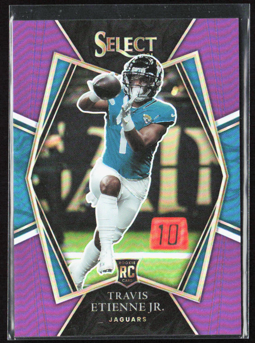 2021 Panini Select Travis Etienne Jr. Premier Level Purple Prizm Rookie /75 #154